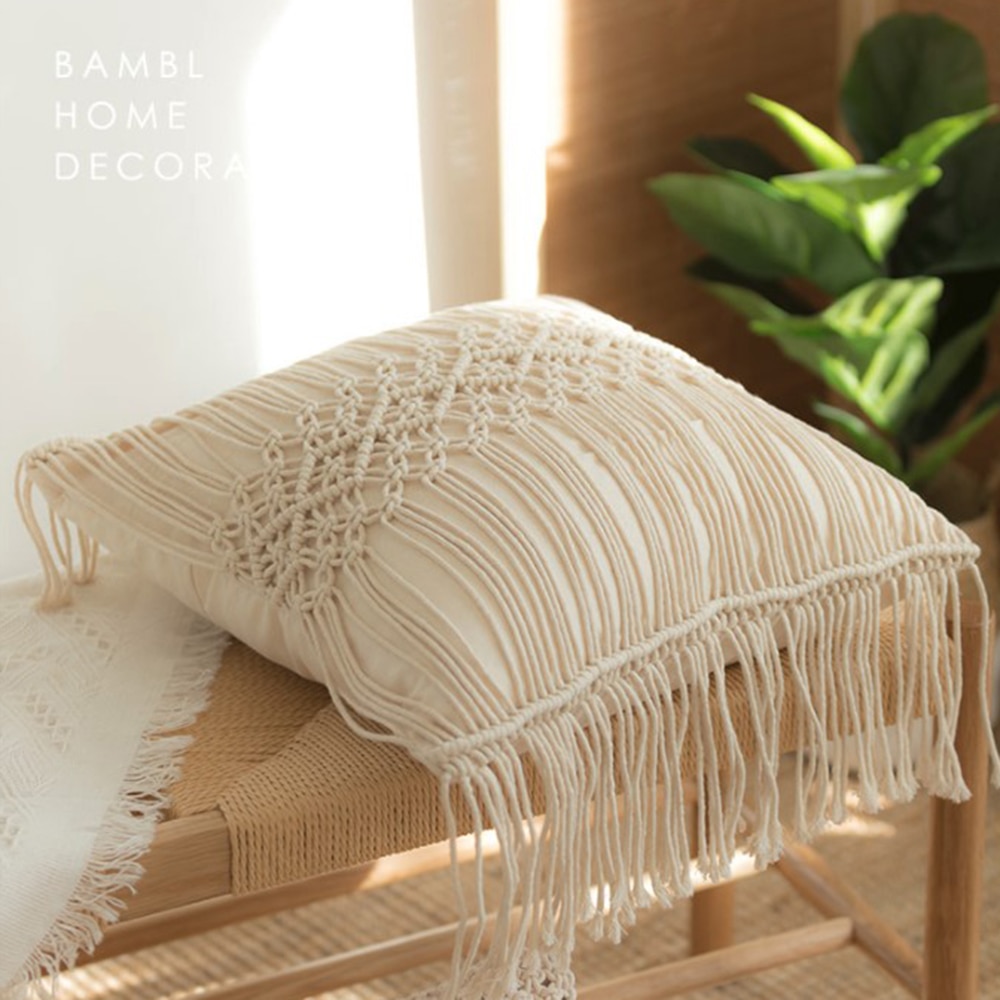 Boho stil handgjort kuddfodral plysch blå diamant med söt cirkel marockansk färgglada kuddfodral 45 x 45cm hem dekorativa
