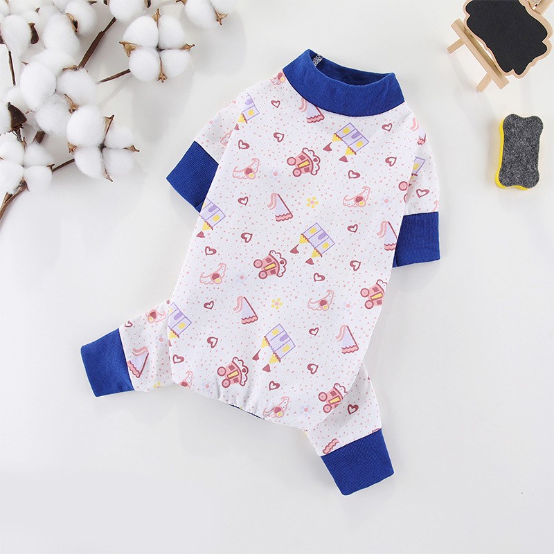 Pet Dog Clothes for Small Dogs Dog Jumpsuits Cute Print Puppy Pajamas Soft Cotton Pet Cat Jumpsuits Chihuahua Clothes