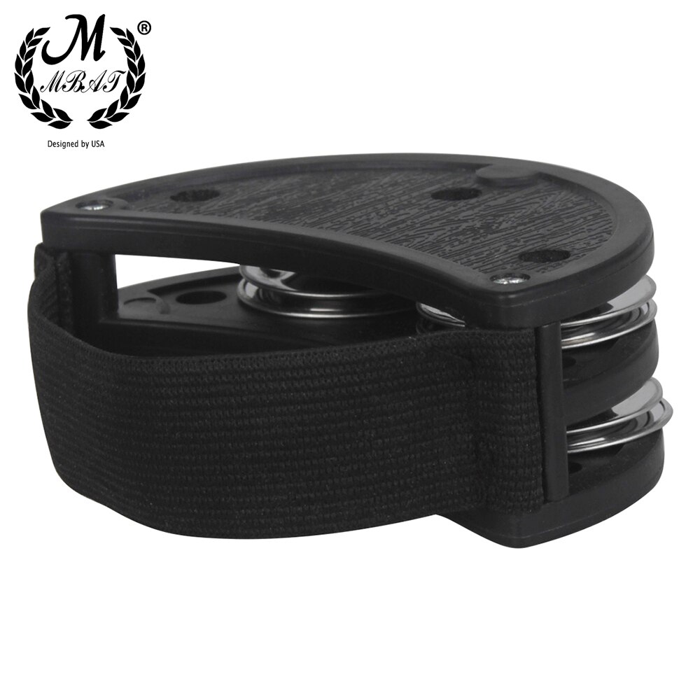 M MBAT Foot Tambourine Metal Jingle Bell Portable Percussion Instrument Box Drum Companion Musical Toys Double-row bell cymbals