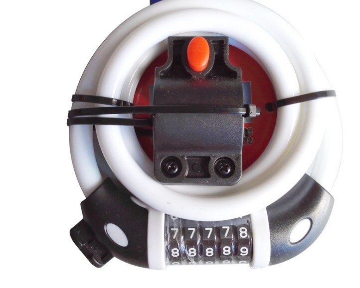 Fietsslot 5 Cijferige Code Combinatie Fiets Security Lock 1200 Mm X 12 Mm Stalen Kabel Spiraal Fietsen Fiets lock: white