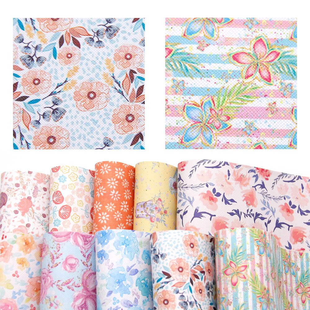 Assorted Printed Faux Leather Fabric For Sewing Artificial Synthetic PVC For DIY Bag Shoes Material Earrings Bows ,1Yc13592: 1082012001