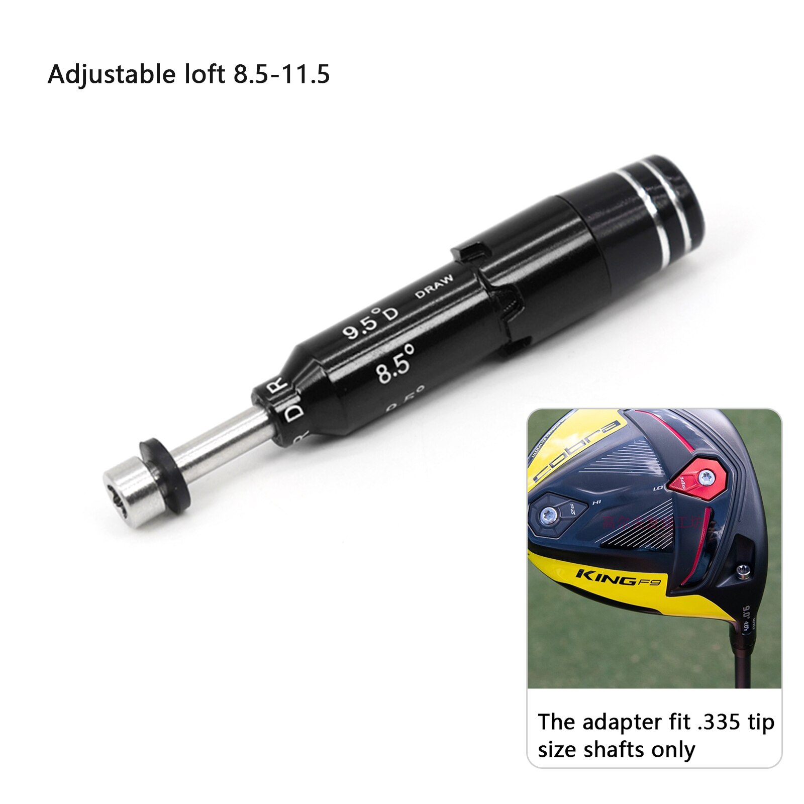 Tip .335 Shaft Adapter Sleeve For Cobra Amp Cell Driver Adjustable loft 8.5-11.5