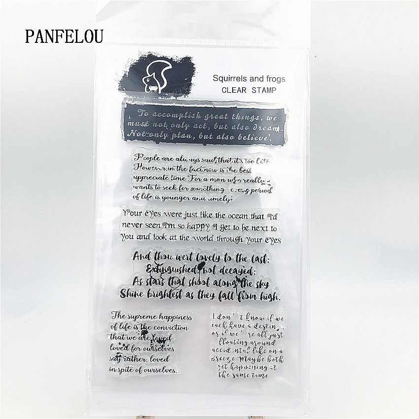 PANFELOU Tekst decoratie Transparant Clear Siliconen Stempel/Zegel voor DIY scrapbooking/fotoalbum Decoratieve duidelijke stempel vellen