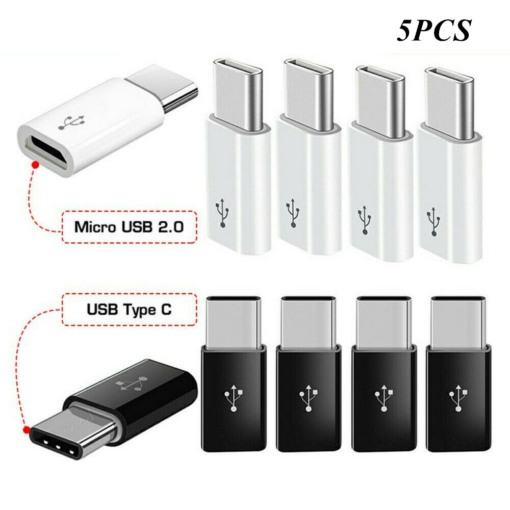 5Pc Micro Usb Female Naar Type C Male Adapter Converter Micro-B Naar USB-C Connector Opladen Adapter telefoon Accessoires