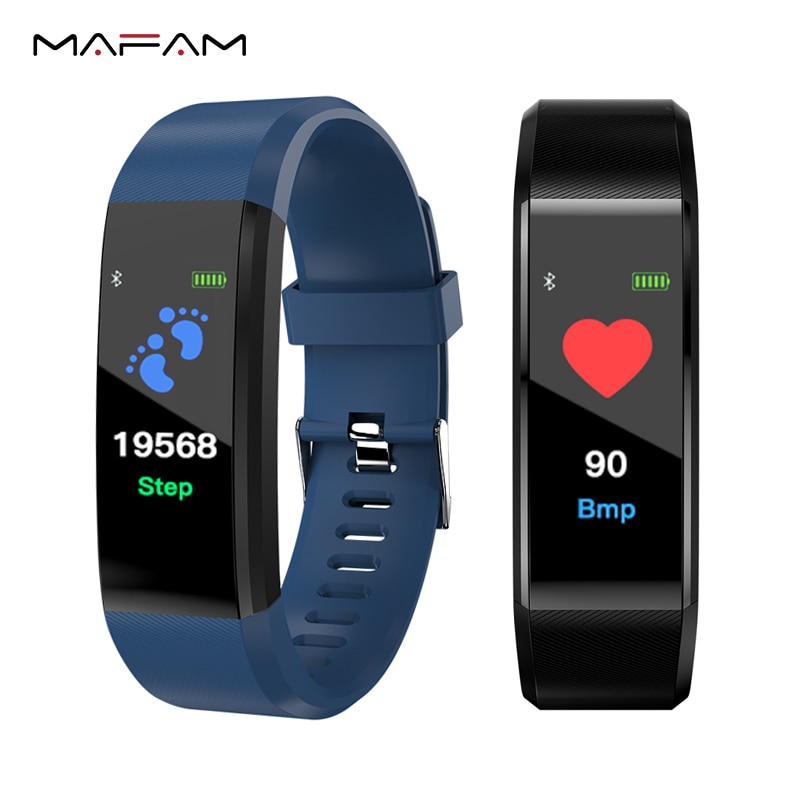 MAFAM 115 Più Intelligente Della Vigilanza Del Wristband Smartwatch Android Orologio Pressione Sanguigna Intelligente Fascia di Forma Fisica Sonno Tracker Braccialetto di Sport