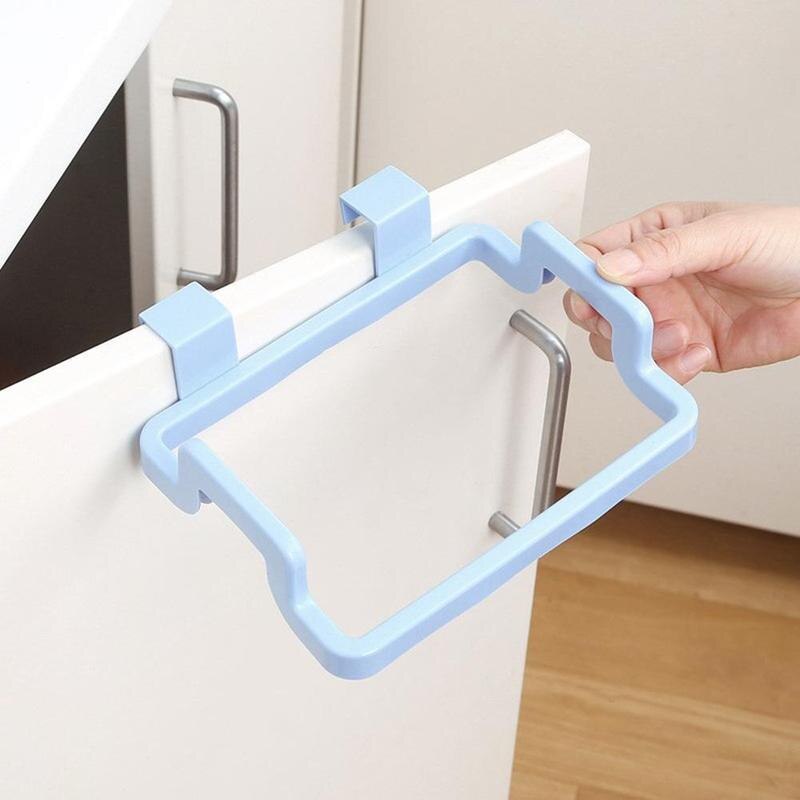 Foldable Hanging Trash Rubbish Bag Holder Garbage Bag Rack Cupboard Cabinet Storage Hanger For Trash Can Kitchen Garbage Bags