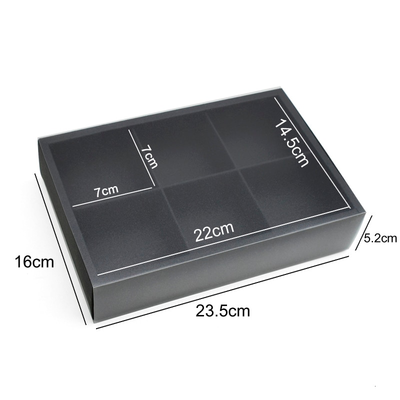 5PCS Box Wedding Candy Black Kraft Paper Box With Window DIY Baking Cookie Biscuit Macaron Cake Boxes Drawer Birthday Party: BLK6