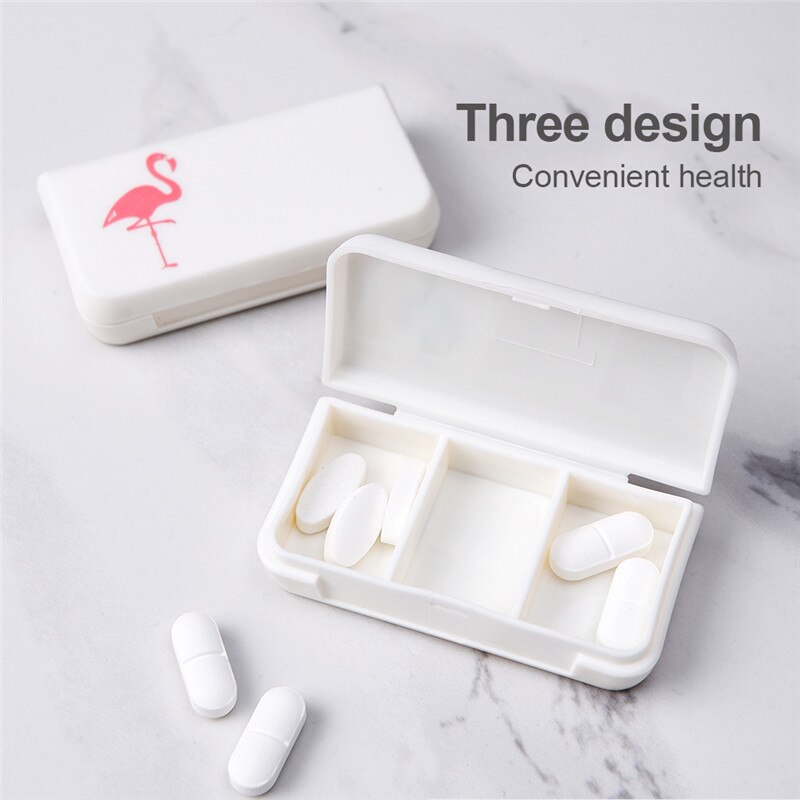 1pc søde 3 gitter mini tablet pille medicin æske holder opbevaring organizer container taske pille æske splittere