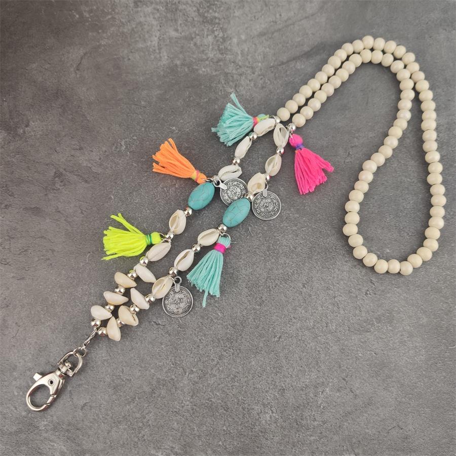 Boho Lanyard Helmillä - ID-korttiteline - Kesäranta Kaulakoru Tarvike