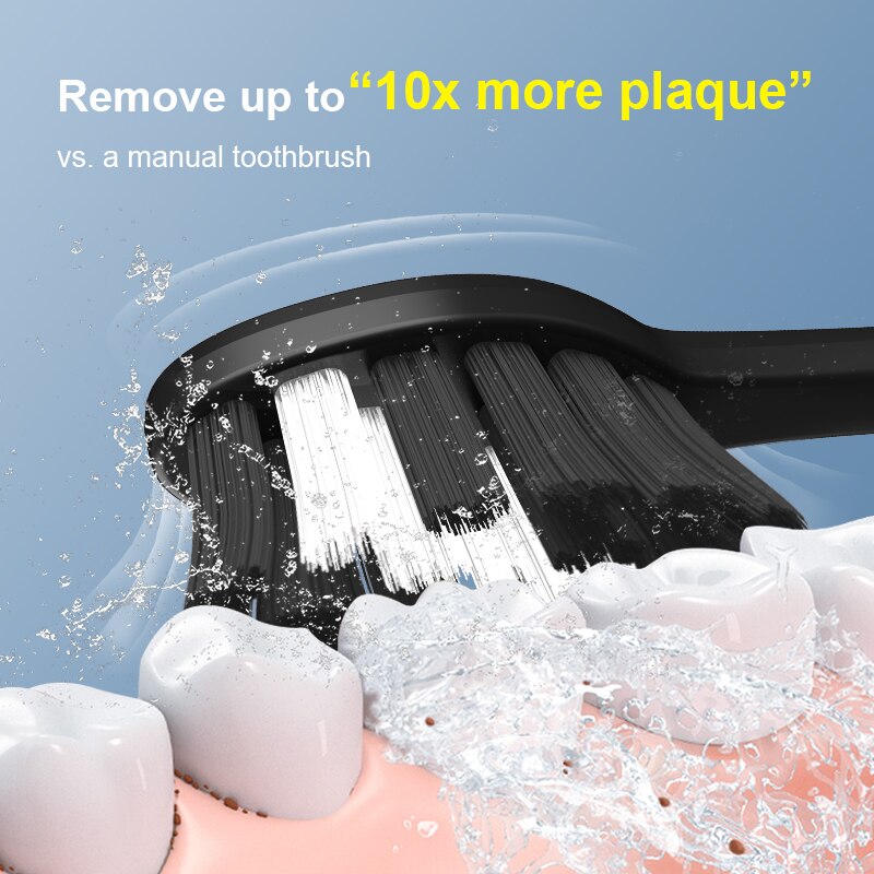 Seago sonic elektrisk tandborste  s2 usb uppladdningsbar uppgraderad ultraljud resa tandborsthuvud blekning bästa hälsosamma