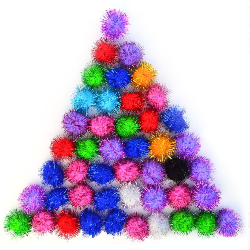Pompom and tinsel ornament main image 1