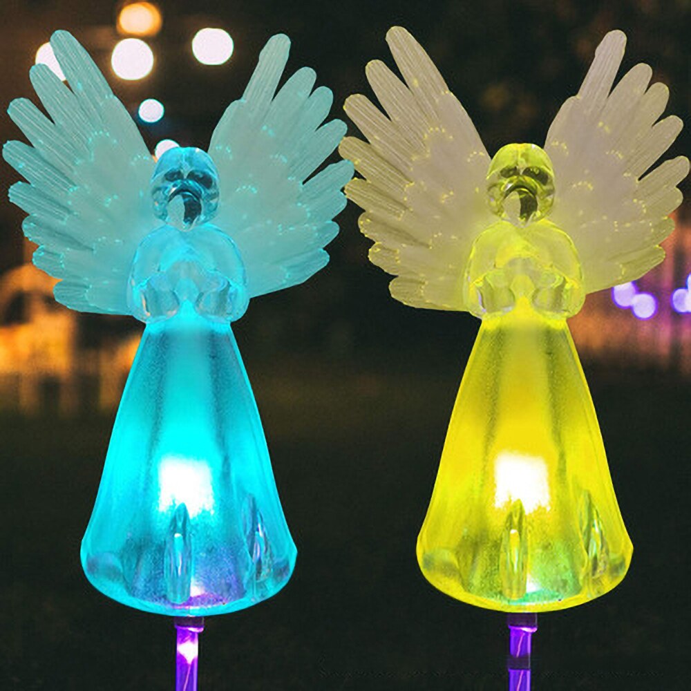 LED Solar- Engel Rasen Licht Fiber Optik Beleuchtung Ich bin Freien Wasserdichte Hof Garten Villa Landschaft Dekoration Boden Stecker Licht
