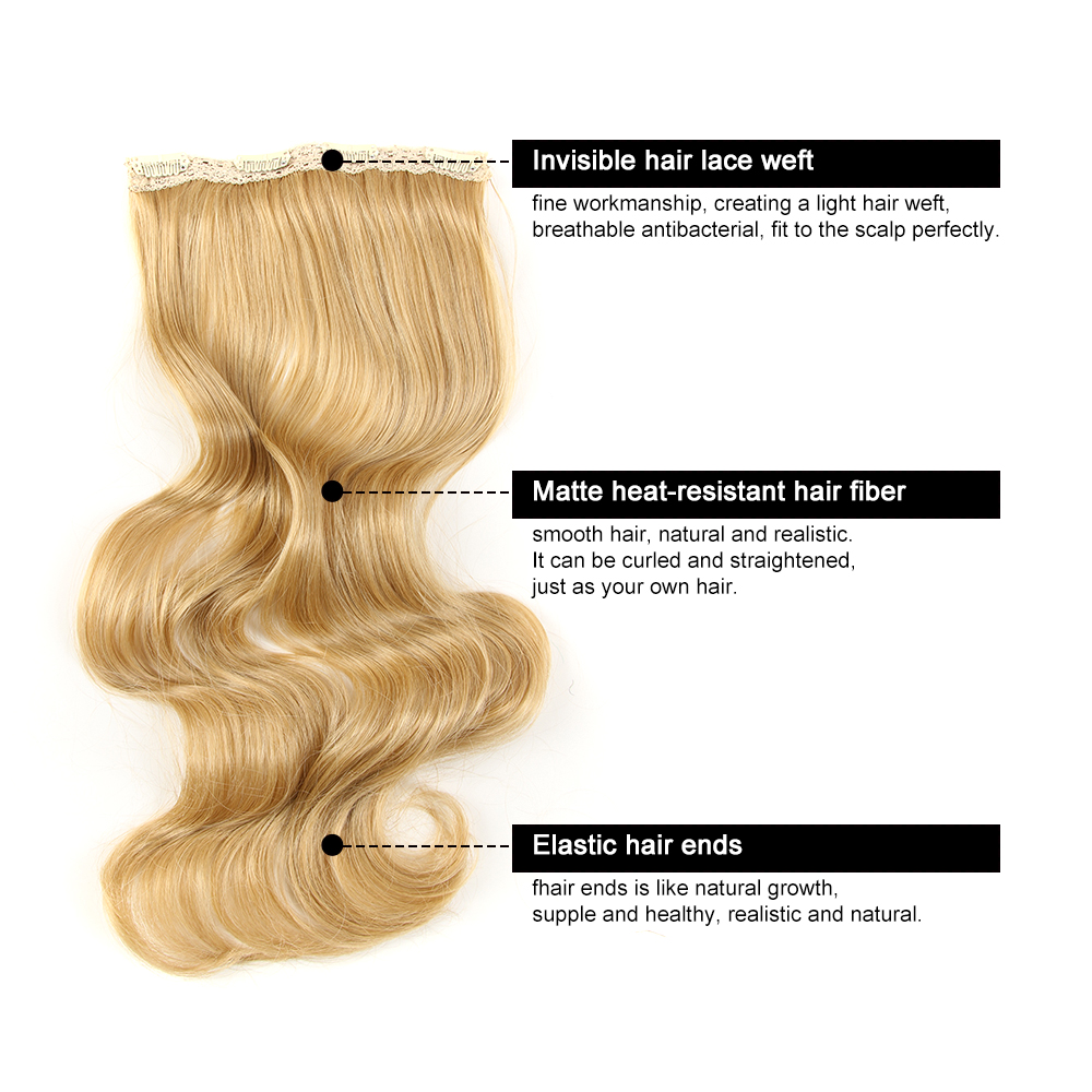 Noble Lange Synthetische Haar Clip In Hair Extension Hittebestendige Haar Ombre Body Wave Clip In Haar