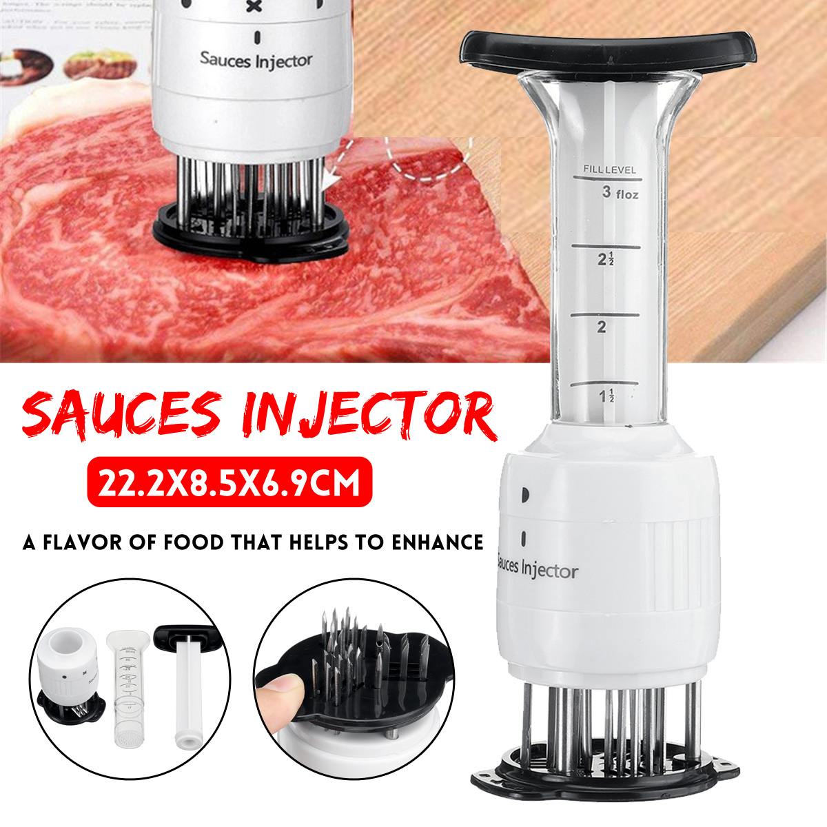 Meat Tenderizer Needle Steak Meat Injector Marinade Flavor Syringe Kitchen Gadgets Meat Tools Seasoning Injection Multi Function