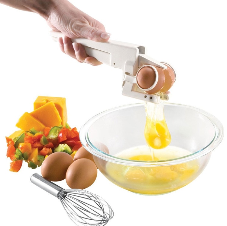 Plast handhållen ez cracker ägg cracker separator ägg hem restaurang kök gadget ägg verktyg
