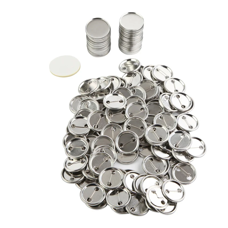 100Set leere Abzeichen Pin Button Maker Herstellung von Teilen liefert 25mm 32mm 37mm 44mm 58mm DIY Button Herstellung für Punch Press Maschine