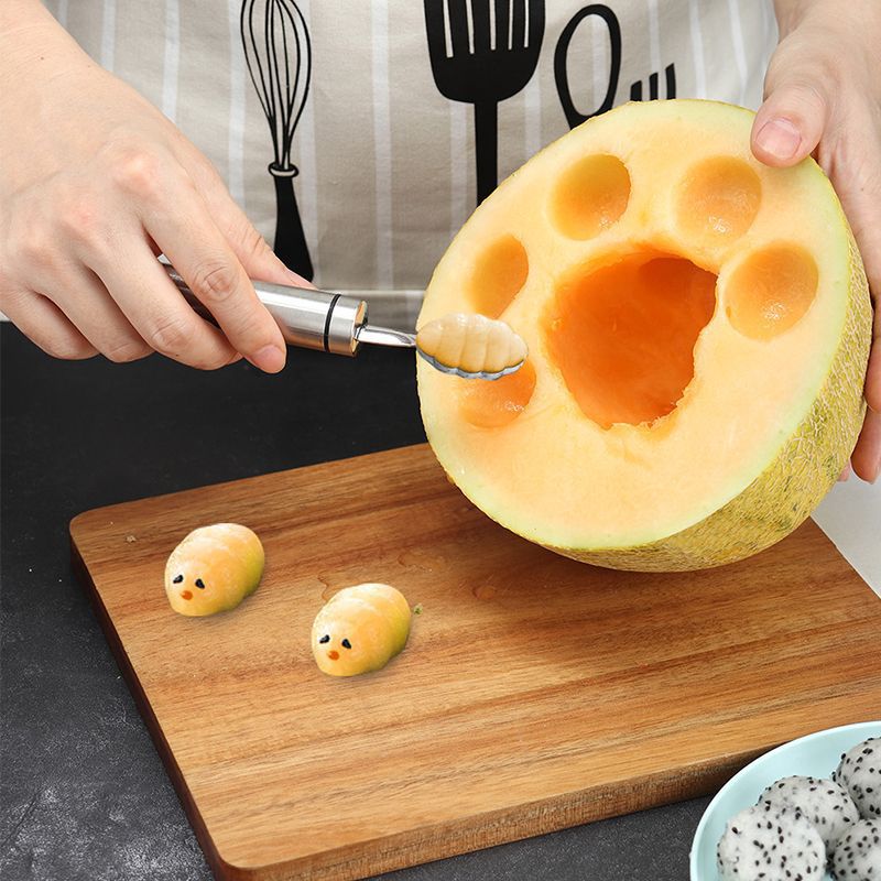 Couteaux à découper en acier inoxydable, boules de fruits, Melon cantaloup, couteau à découper, plateau à fruits, petit outil de cuisine