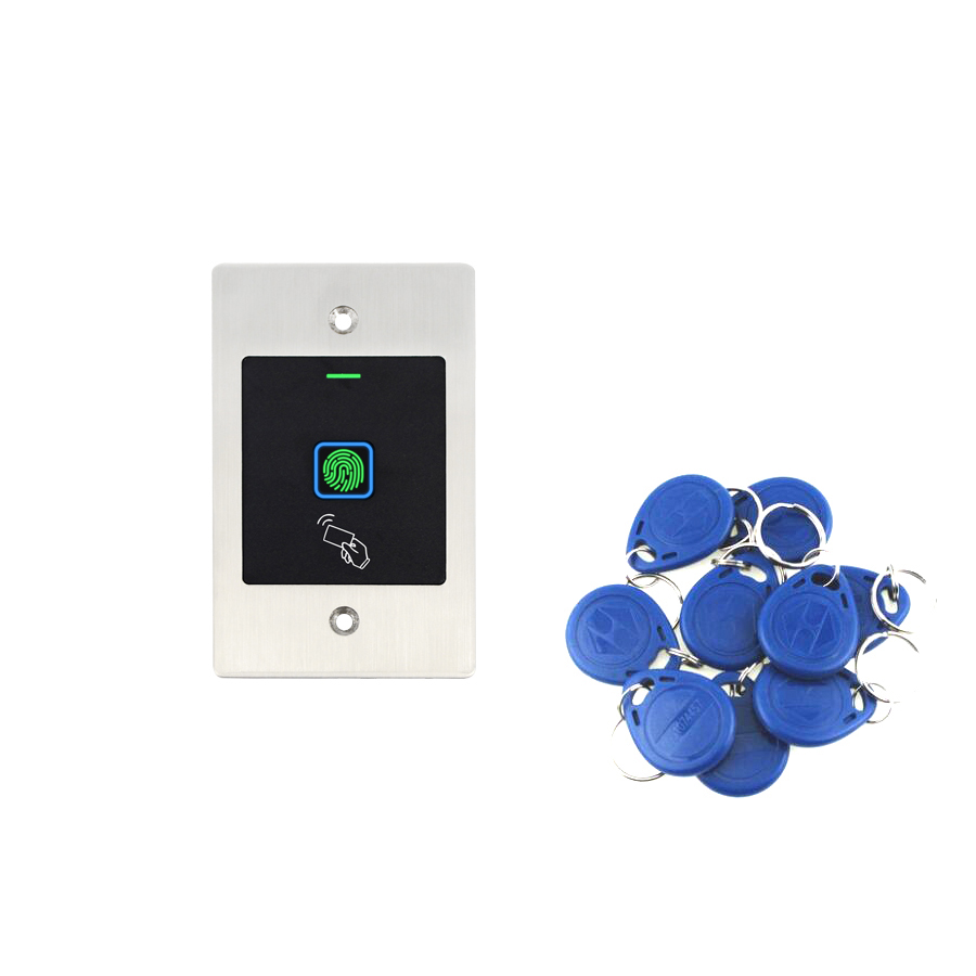 Embedded Gate door RFID Access Card Fingerprint 125KHz EM card Access Control Machine lP66 Waterproof Metal reader 1000 user: EF2 with 10 tags