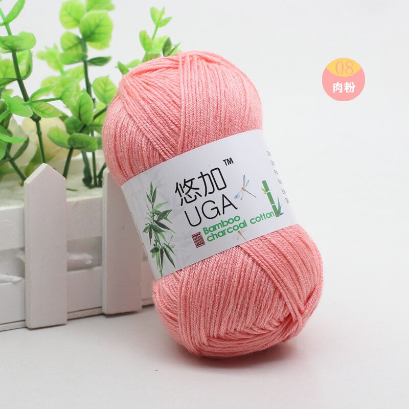 Soft Bamboo Crochet Cotton Knitting Yarn Baby Knit Wool Bamboo Charcoal Cotton Hand Knitting Yarn 50g/pc 6 ply: 6