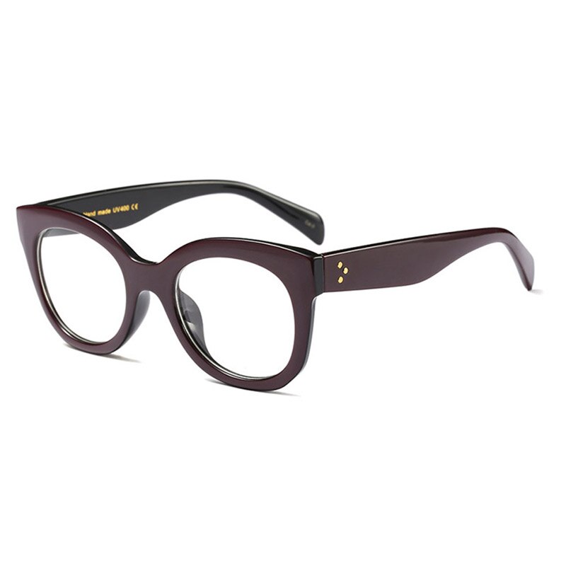 Thick Rim Frame Optical Eyeglasses Full Rim Women Prescription Glasses Frame Female Colorful Spectacles Brand: Wine