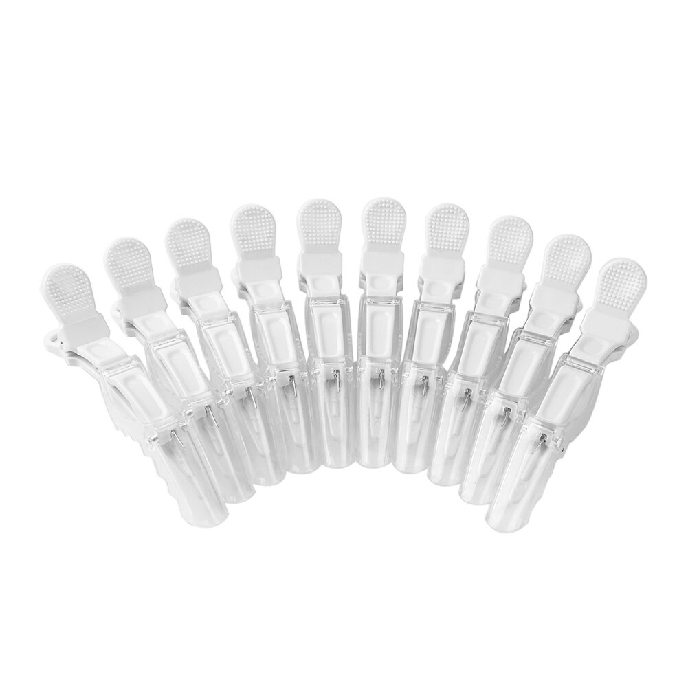 Pinza de araña para peluquería, pasador de cocodrilo de plástico, herramienta de agarre, utensilio de peluquería, 10/6 Uds.: 10PCS WHITE
