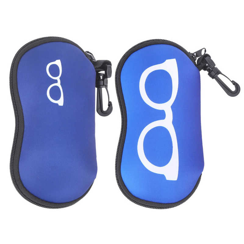 2 stk bærbare brilleetuier dækker solbriller soft case brilleboks brillebeskytter med lanyard lynlås og hængende spænde