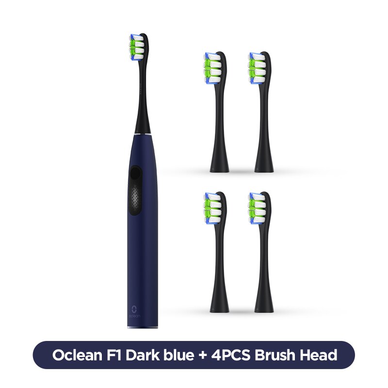 EU wersja Oclean F1 elektryczna soniczna szczoteczka robić zębów IPX7 wodoodporna inteligentna szczoteczka robić zębów szybkie ładowanie trzech trybów szczotkowania: D niebieski n 4szt głowa