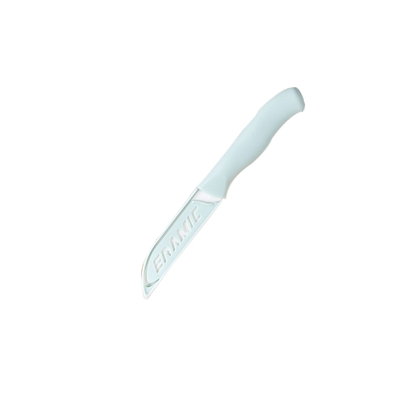 1pc mini keramiske knive farverige 3 tommers håndtag keramiske skære køkkenknive tilbehør husholdnings frugtskærekniv: Blå