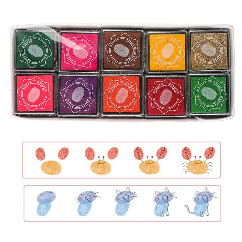 20 Colors Ink Pad DIY Scrapbooking Album Finger Painting Inkpad Stamps Sealing M17F