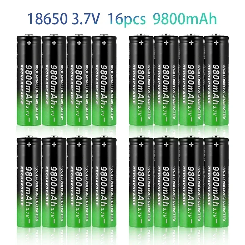 18650 3.7V 9800mah Lithium Batteries Flashlight 18650 Rechargeable-Battery for Flashlight + USB charger: PURPLE