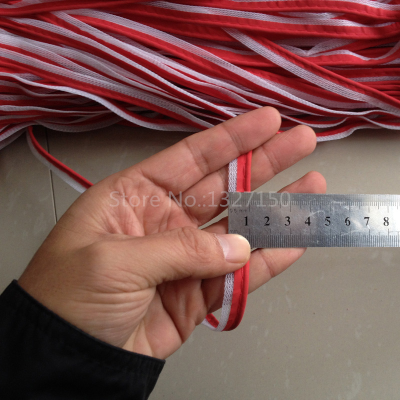 10 mmx 50m rødt reflekterende rørstofstrimmel kant kant fletning trim tape syet til tøj taske cap bukser