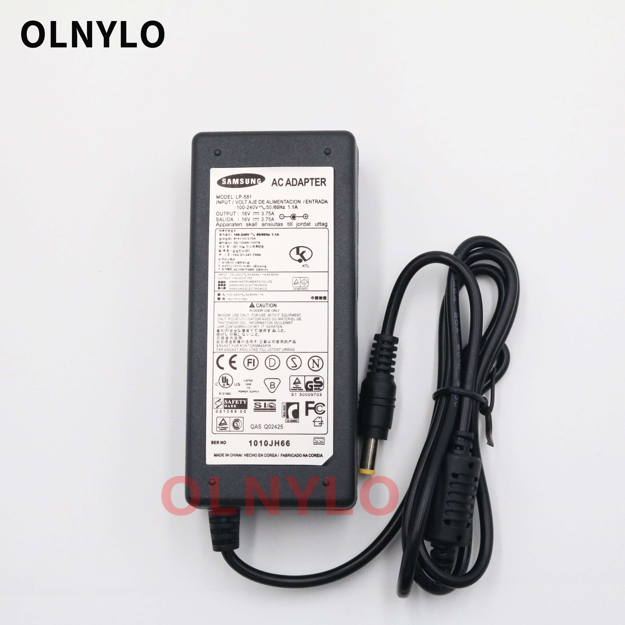 16V 3.75A 60W Samsung Fujitsu Sony Laptop Power Adapter Oplader 5.5*3.0Mm