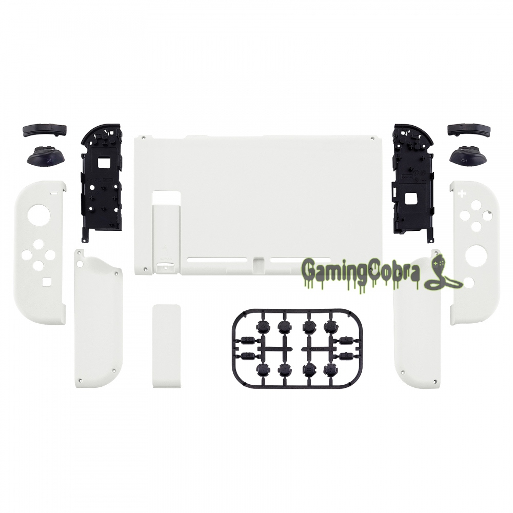 EXtremeRate-placa trasera personalizada para consola Nintendo Switch, carcasa para mando, conjunto completo de botones: White