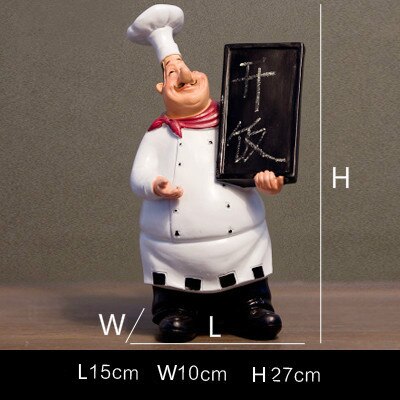 European Retro Resin Chef Function Small Decoration Restaurant Bar Cafe Home Decoration: 1