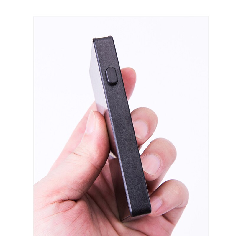 Bisi goro anti-tyveri aluminium enkelt boks smart pung slim rfid clutch pop-up trykknap kortholder navnekort etui
