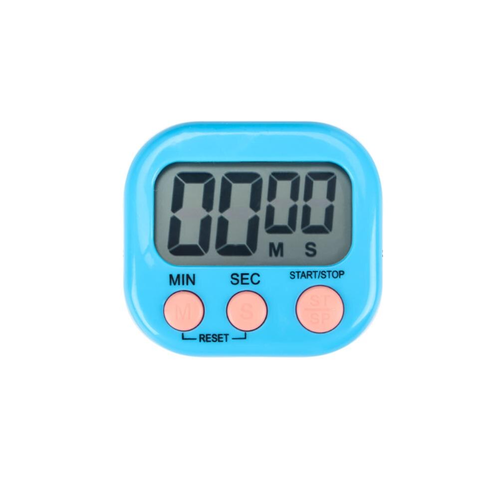 cooking timer LCD digital kitchen countdown timer clock, large screen positive negative timer with magnetic backup bracket: Blue