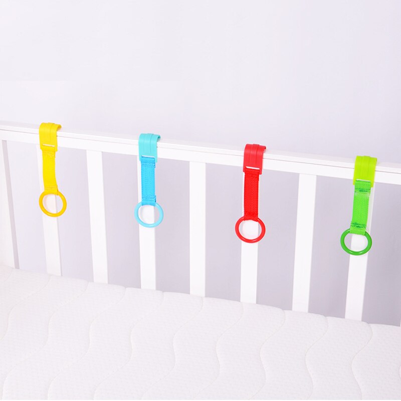 4 stk baby seng pladsbesparende bærbar flerfarvet krog trækring rejse giftfri krybbe vågne op stå sammenfoldeligt hjem vedhæng legetøj