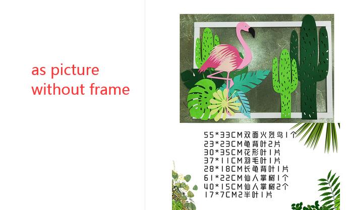 Ins Wall Decoration Felt Fabric Slice Cutting Large Leaf Flamingo Deer Tree Handmade DIY Craft Material Kit Needle Felting: flamingo
