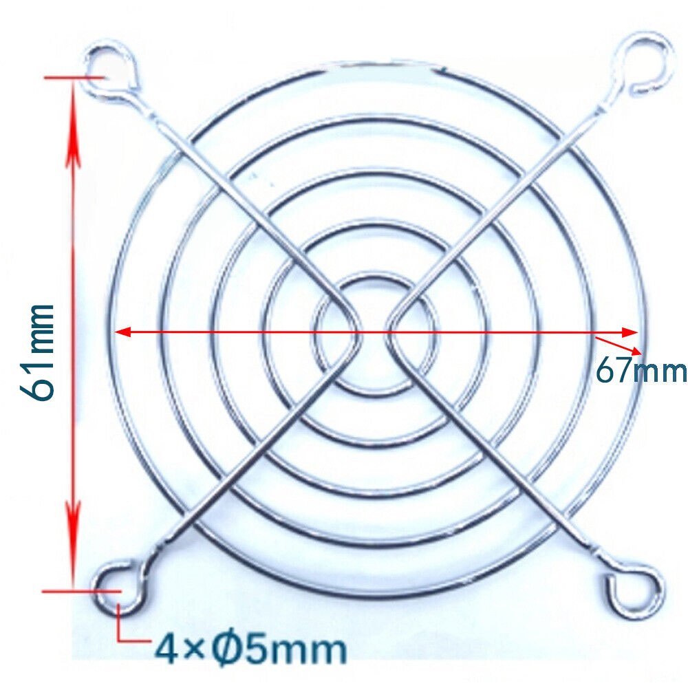 per la protezione della ventola di raffreddamento Griglia metallica Copertura del computer Griglia della ventola 30mm 40mm 50mm 60mm 70mm 80mm 90mm 120mm: nero