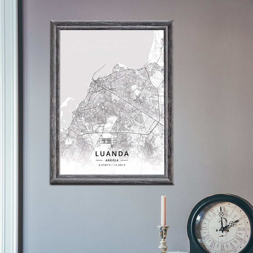 Luanda Angola Kaart Poster