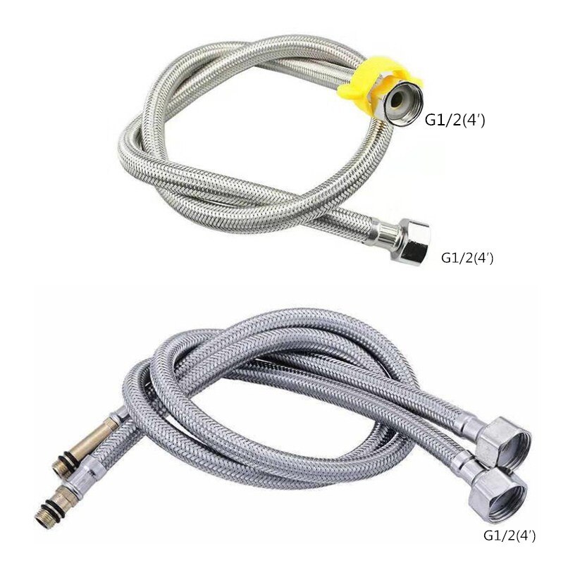 G1/2(4 ′) interface 304 Roestvrij Staaldraad Single-Head Gevlochten Buis Gootsteen Aanrecht Warme En Koude Kraan Inlaat Slang