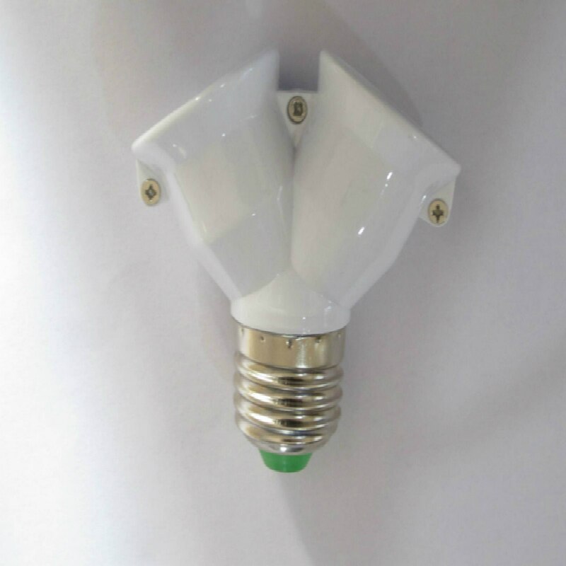 1 to 2 lampeholder pæreholder dobbelt dobbelt 2x e27 sokkel base forlæng splitterstik halogenlys lampe kobber kontakt adapter