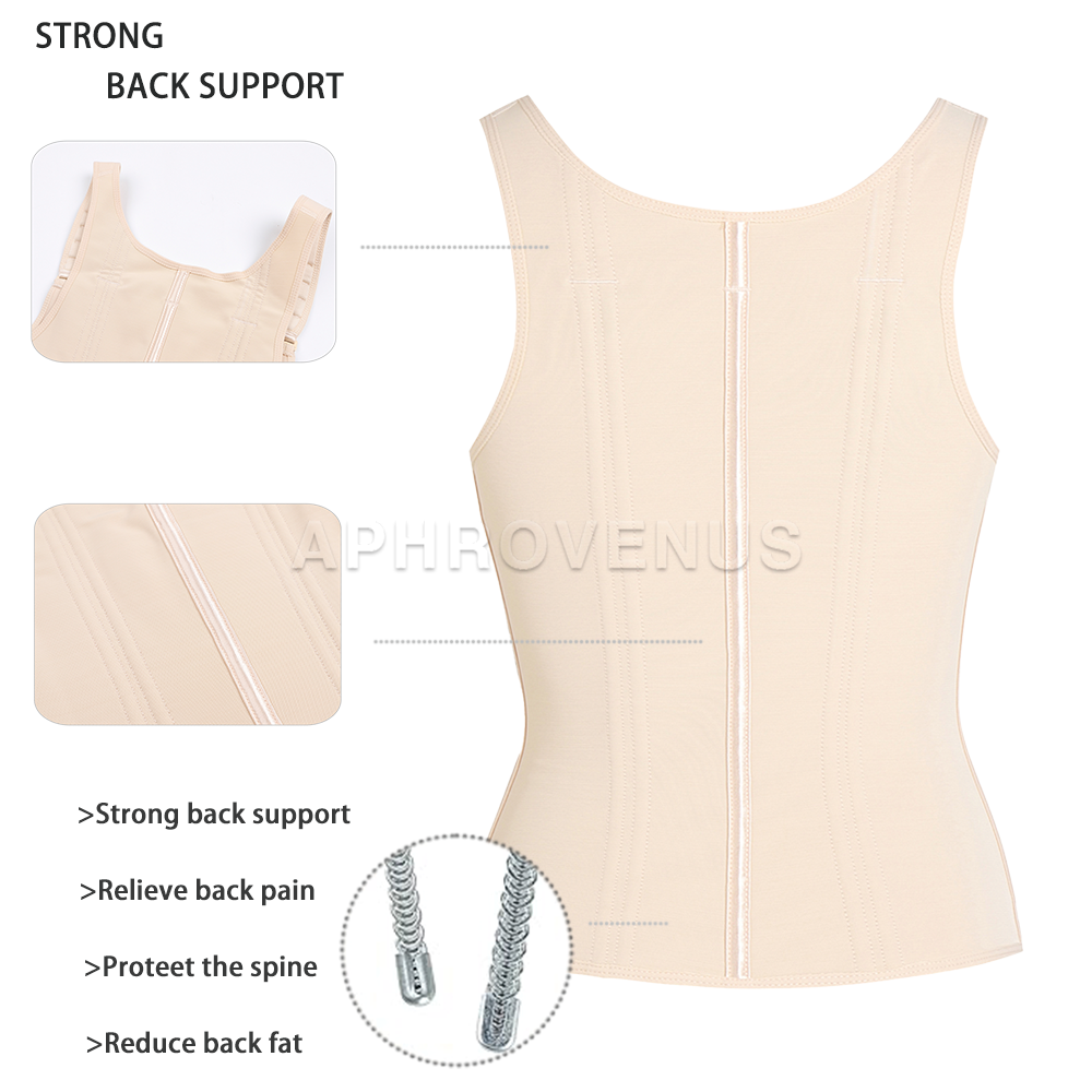 Fajas Colombianas – Corset d'entraînement de taille à Double Compression pour femmes, avec fermeture éclair réglable en os et yeux à crochet, modelant le ventre plat