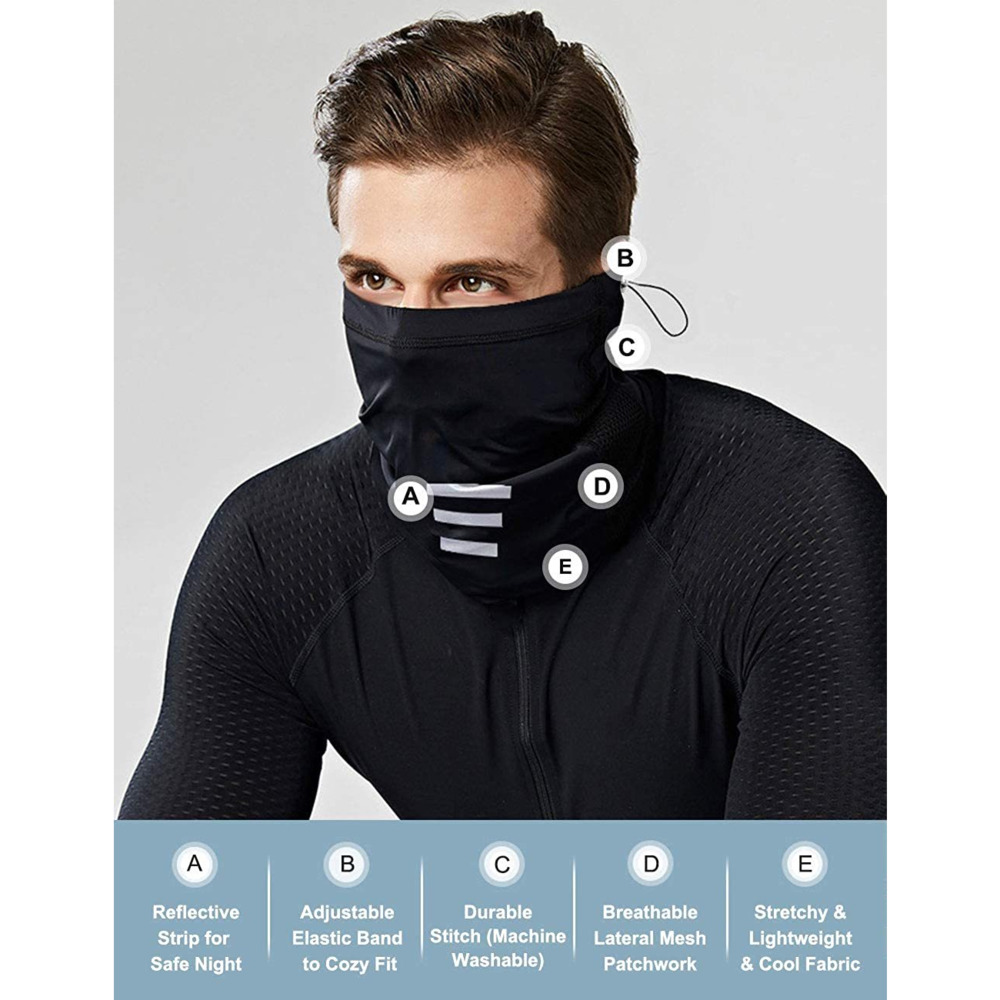 Masque cache-nez à cordon de serrage, cache-nez avec maille respirante pour Sports de plein air d&#39;été, Protection contre la poussière UV