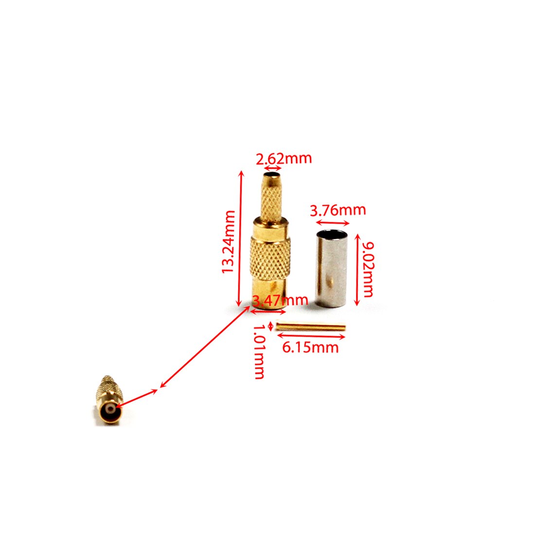 MCX Female Jack RF Coax Connector Crimp For RG316 RG174 LMR100 Cable Straight Goldplated for WIFI Antenna