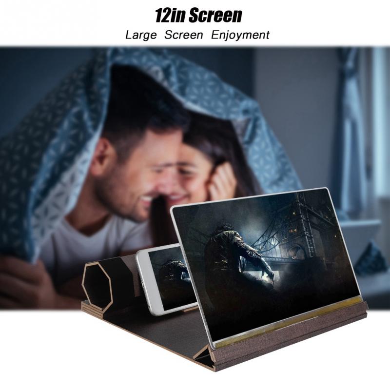 Universal 12inch Phone Screen Amplifier No Eyes Fatigue 2-4 Times Zooming Screen Phone Video Amplifier Stand Holder