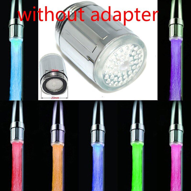LED Temperature Sensitive Light-up Changeable Faucet Kitchen Bathroom LED Sensitive Faucet Light Kitchen Sink Mixer Tap Pull Par: Colorful color