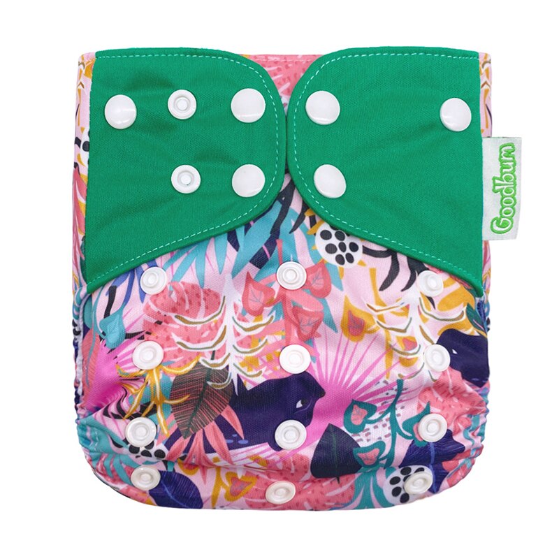 Babytygsblöjor återanvändbara tvättbara blöjor med tryck en storlek passar alla vattentäta babyblöjor blöjficka