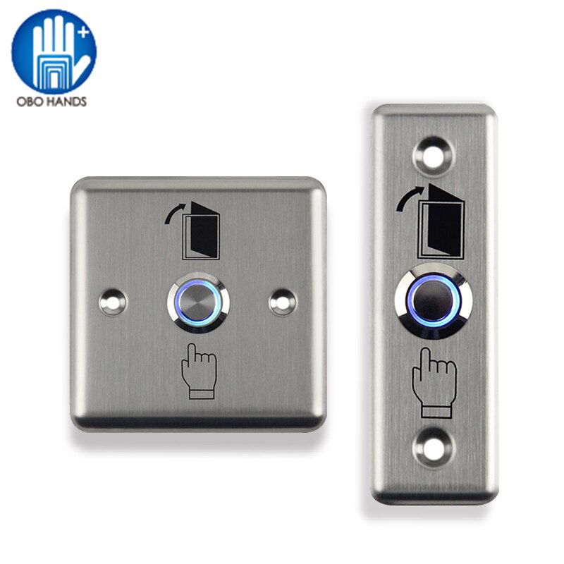 Exit Button Release Push Switch with Blue LED Light for Access Control System for Home Security Protection