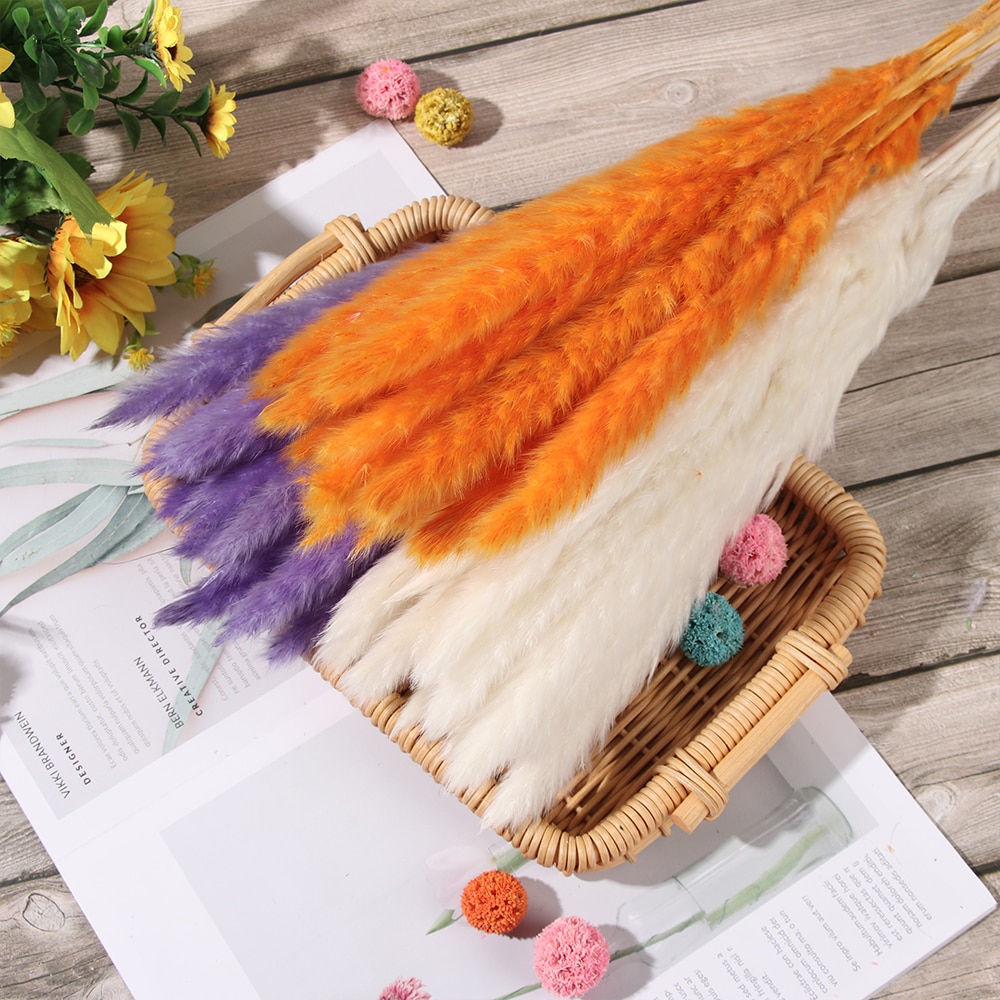15/25 sztuk trzciny naturalne pszenicy kwiat bukiet suszone Pampas ślubny kwiat bukiet bukiety Bulrush dla Home Decor materiały ślubne